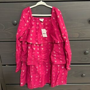 NWT J Crew crewcuts girl shimmer tiered hearts dress